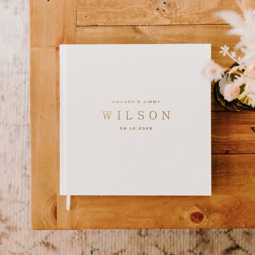 Chic Simplicity Wedding Guest Book with Foil Details