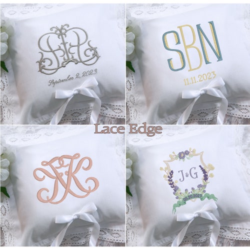 Personalized Monogrammed Ring Bearer Pillow
