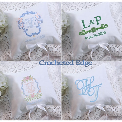 Personalized Monogrammed Ring Bearer Pillow