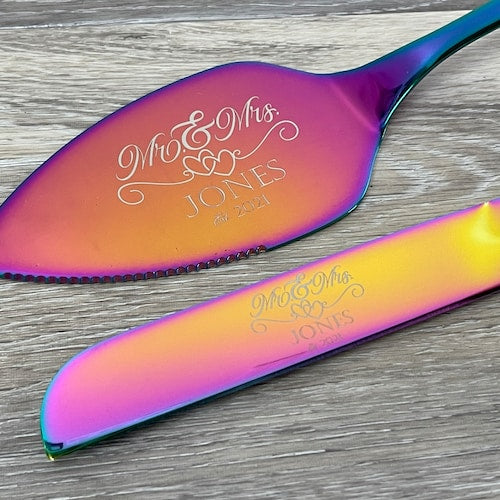 Personalized Cake Knife and Server Set