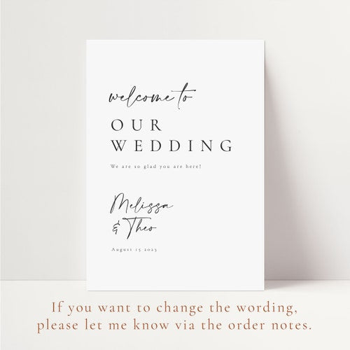 Vertical Wedding Welcome Sign – Customizable Wedding Sign