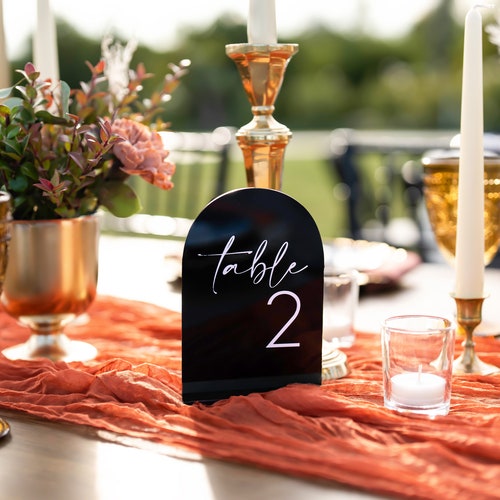 Modern Arch Wedding Table Numbers