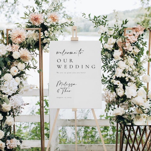 Vertical Wedding Welcome Sign – Customizable Wedding Sign
