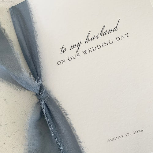 Handmade Paper Vow Books Set of 2 – His and Hers, Personalized with Silk Ribbon