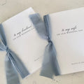 Handmade Paper Vow Books Set of 2 – His and Hers, Personalized with Silk Ribbon