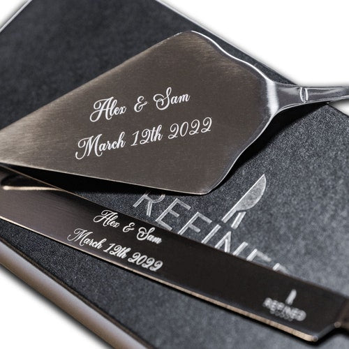 Personalized Wedding Cake Knife and Server Set