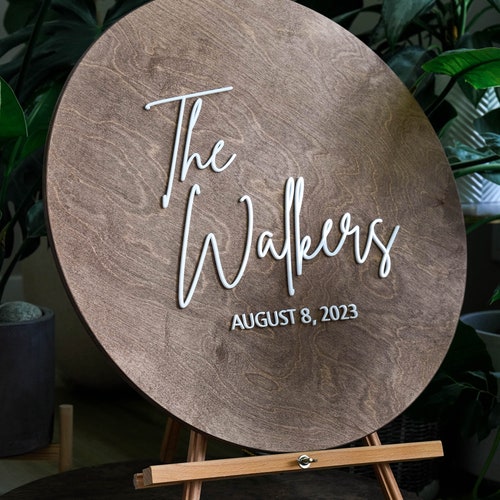 Guest Book Alternative – Personalized Layered Wood Wedding Sign