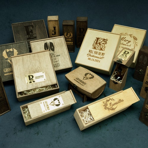Personalized Wooden Mini Alcohol Box for Groomsmen Gifts