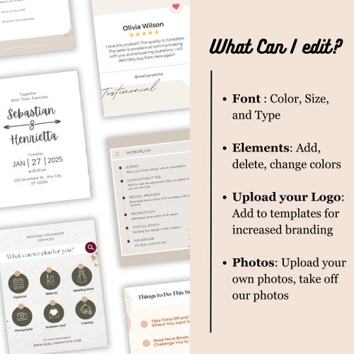 Wedding Table Numbers – Editable Photo Template (Printable)