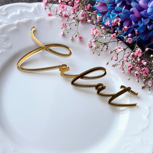 Custom Gold Mirror Acrylic Wedding Place Cards