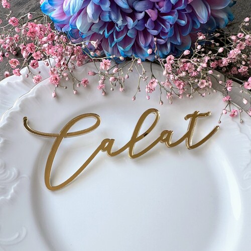 Custom Gold Mirror Acrylic Wedding Place Cards