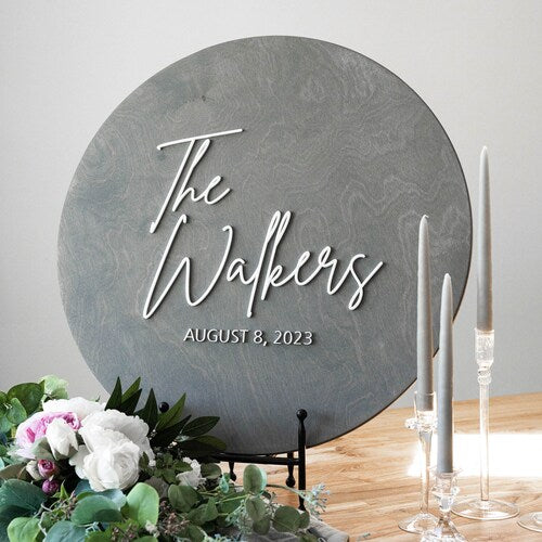 Guest Book Alternative – Personalized Layered Wood Wedding Sign
