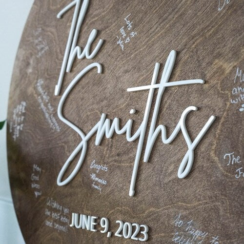 Guest Book Alternative – Personalized Layered Wood Wedding Sign