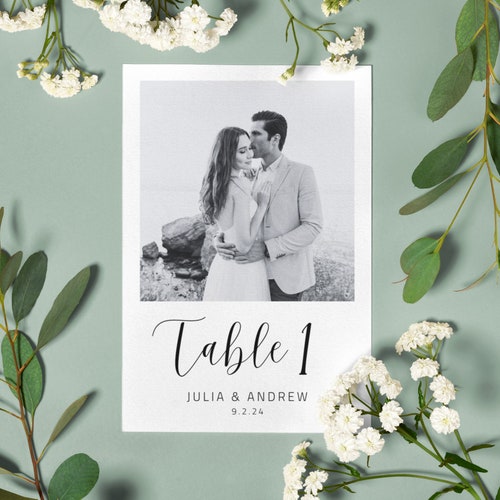 Wedding Table Numbers – Editable Photo Template (Printable)
