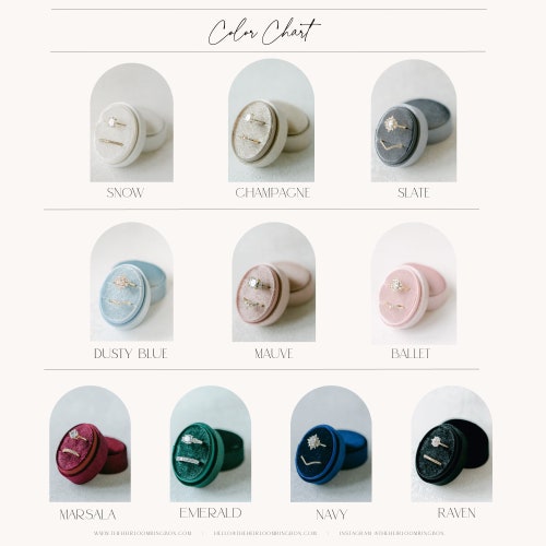 Custom Velvet Ring Box – Personalized Wedding Ring Box with Multiple Slot Options
