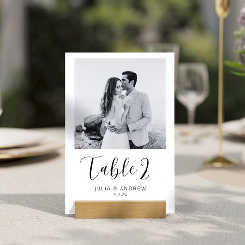 Wedding Table Numbers – Editable Photo Template (Printable)