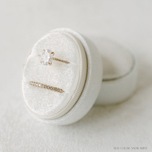 Custom Velvet Ring Box – Personalized Wedding Ring Box with Multiple Slot Options