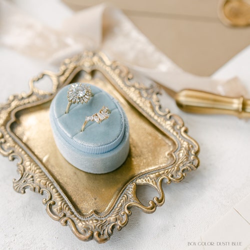 Custom Velvet Ring Box | Personalized Wedding Ring Box | Single, Double, or Triple Slot | Elegant Heirloom Design