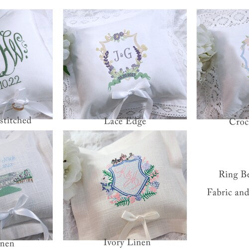 Personalized Monogrammed Ring Bearer Pillow