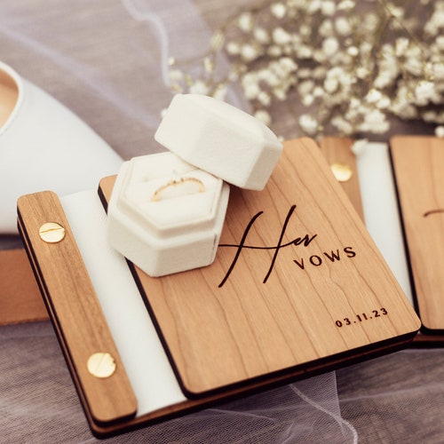 Custom Wedding Vow Books Set of 2 | His & Her Personalized Vow Books
