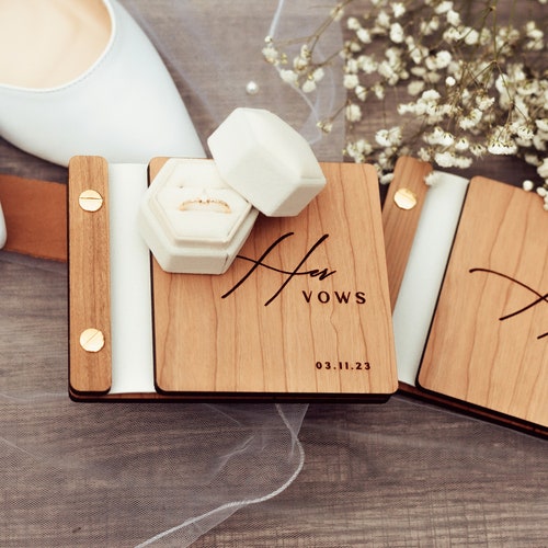 Custom Wedding Vow Books Set of 2 | His & Her Personalized Vow Books