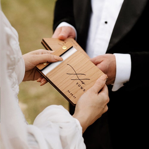 Custom Wedding Vow Books Set of 2 | His & Her Personalized Vow Books