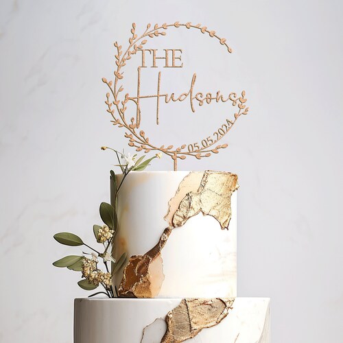 Personalized Gold Wedding Cake Topper – Mr. & Mrs. Custom Design