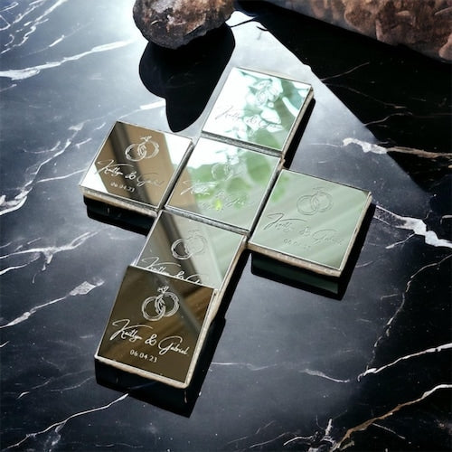 Rose Plexiglass Wedding Chocolate Favors – Set of 50