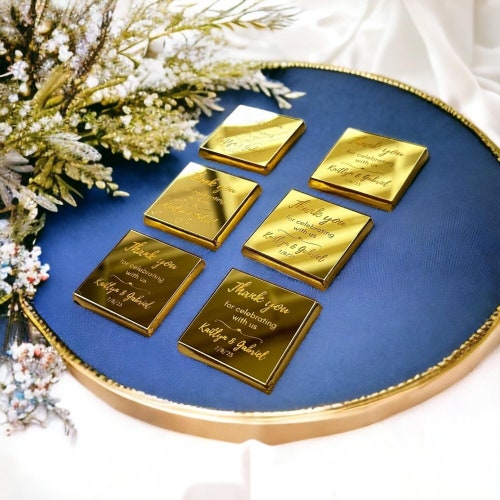 Rose Plexiglass Wedding Chocolate Favors – Set of 50