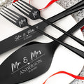 Personalized Wedding Cake Cutting Set with Forks – Engraved Cake Server Set