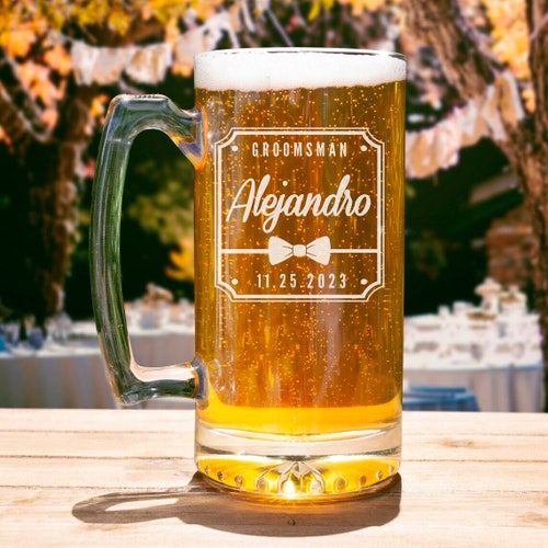 Personalized Wedding Beer Mug for Groomsmen