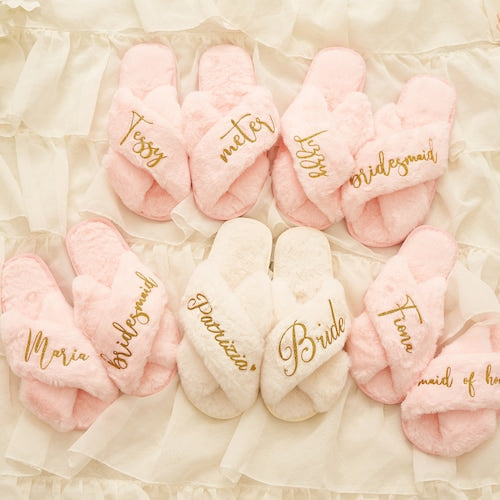 Personalized Bridal Party Slippers