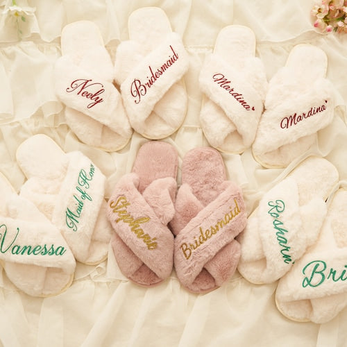 Personalized Bridal Party Slippers