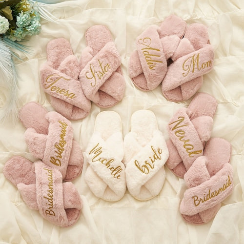 Personalized Bridal Party Slippers