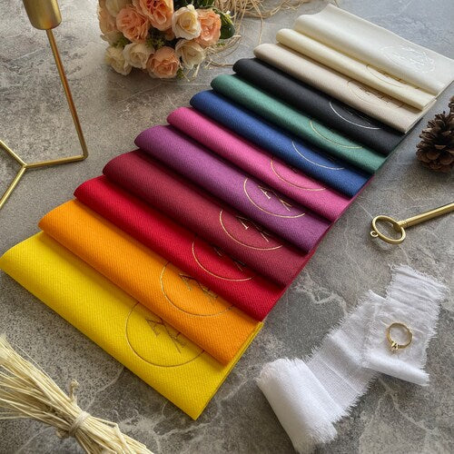 Personalized Luxury Wedding Napkins with Minimalist Design