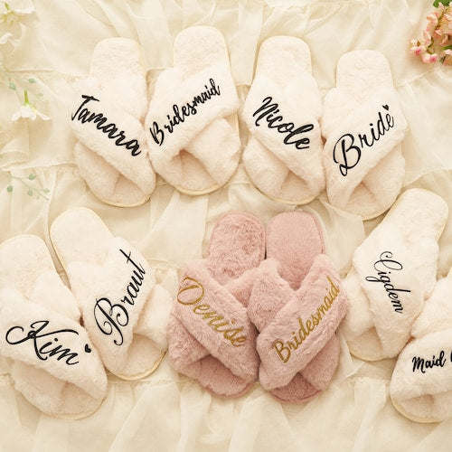 Personalized Bridal Party Slippers