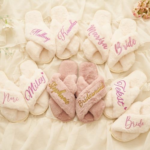 Personalized Bridal Party Slippers