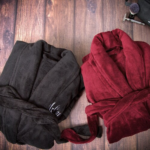 Personalized Men’s Plush Fleece Robe