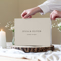 Personalized Linen Wedding Guest Book