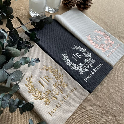 Personalized Luxury Wedding Napkins with Minimalist Design