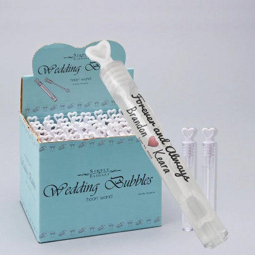48pc Personalized Wedding Bubbles with Heart Stopper