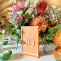Acrylic Floral Wedding Table Numbers with Stands