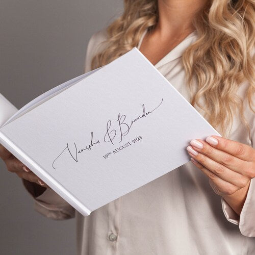 Personalized Wedding Guest Book – Elegant Design with Multiple Color Options