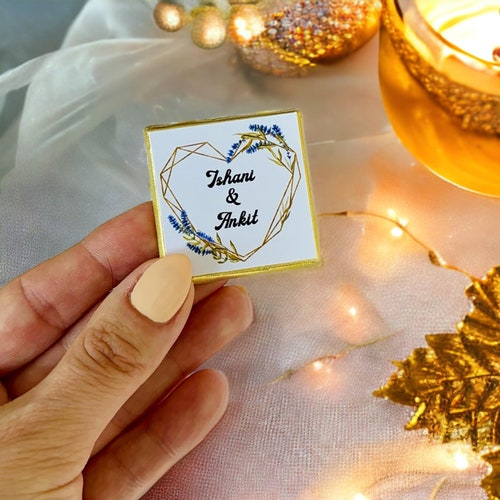 50 Personalized Mini Wedding Chocolate Favors