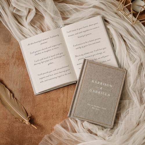 Personalized Wedding Vow Book Set