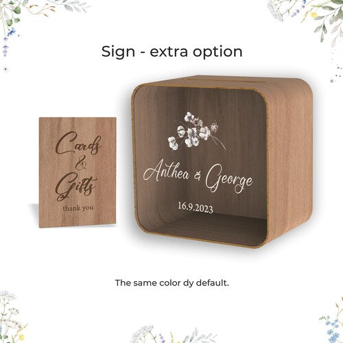 Personalized Wedding Card Box with Slot