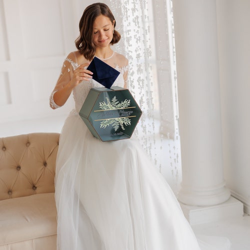 Personalized Wedding Card Box with Slot