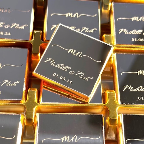 Rose Plexiglass Wedding Chocolate Favors – Set of 50