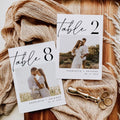 Modern Photo Wedding Table Numbers – Editable Digital Template