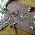 3D Wooden Guest Book Alternative with Connecting Heart Design